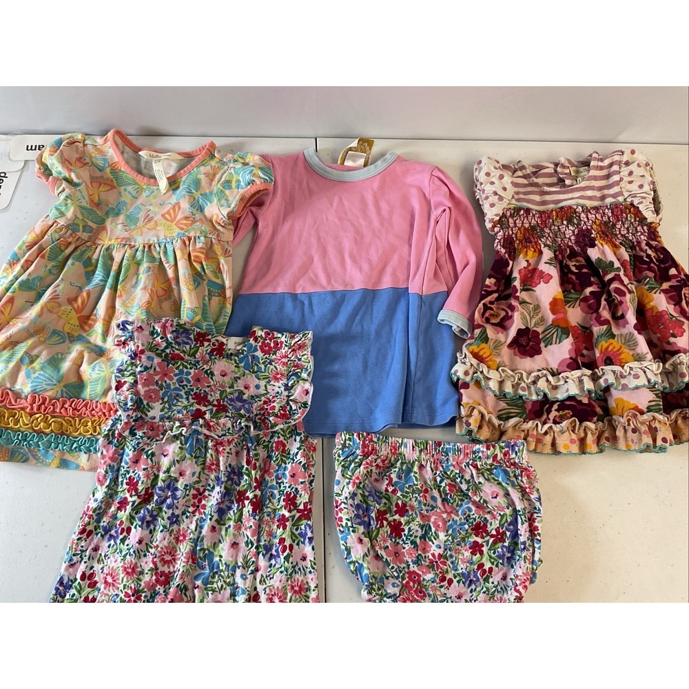 Baby Girls size 6-12mos Bamboo 6 PC LOT KYTE Zip up‎ PJs Dress NEW Easter Spring